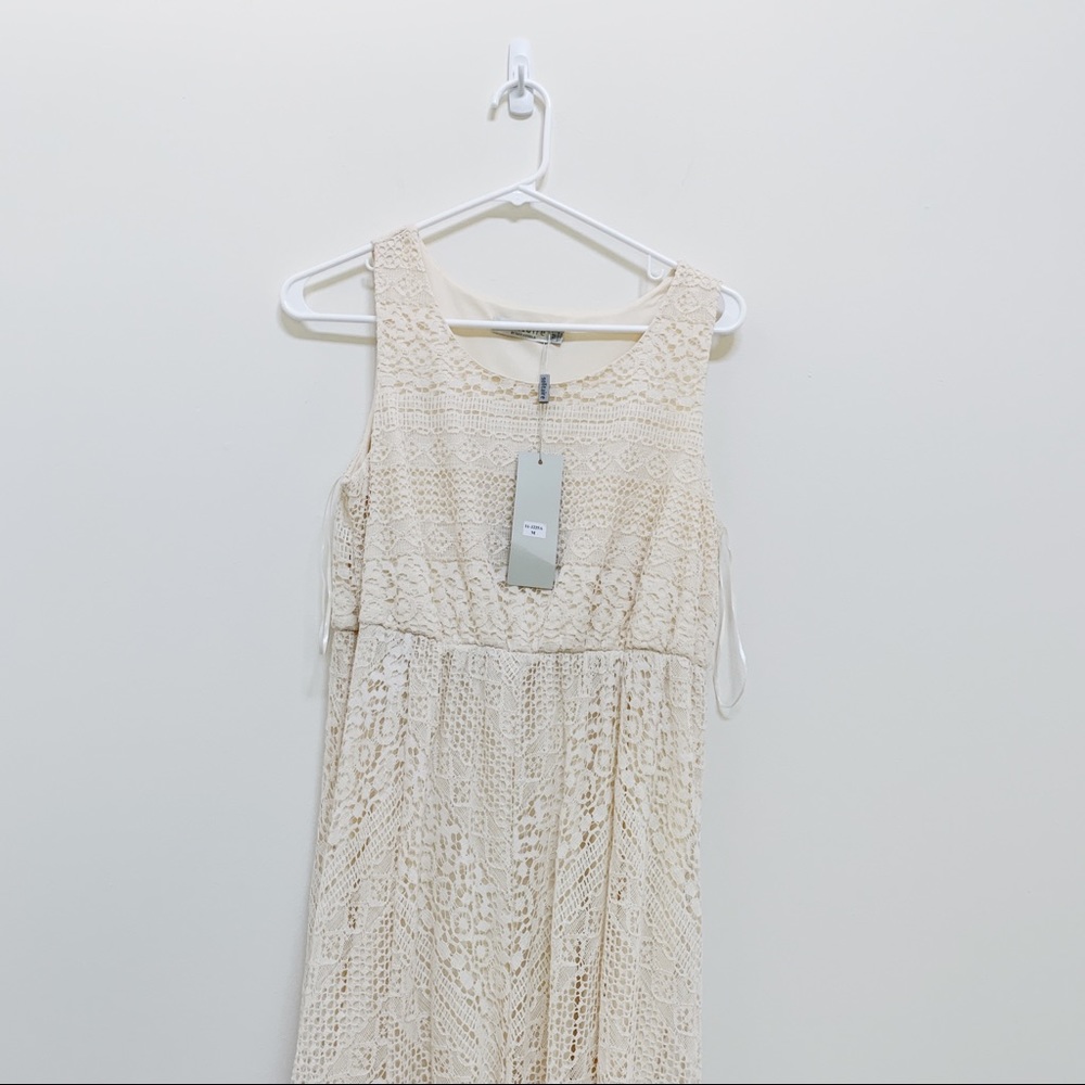 NWT Long White Knitted High-Low Dress
